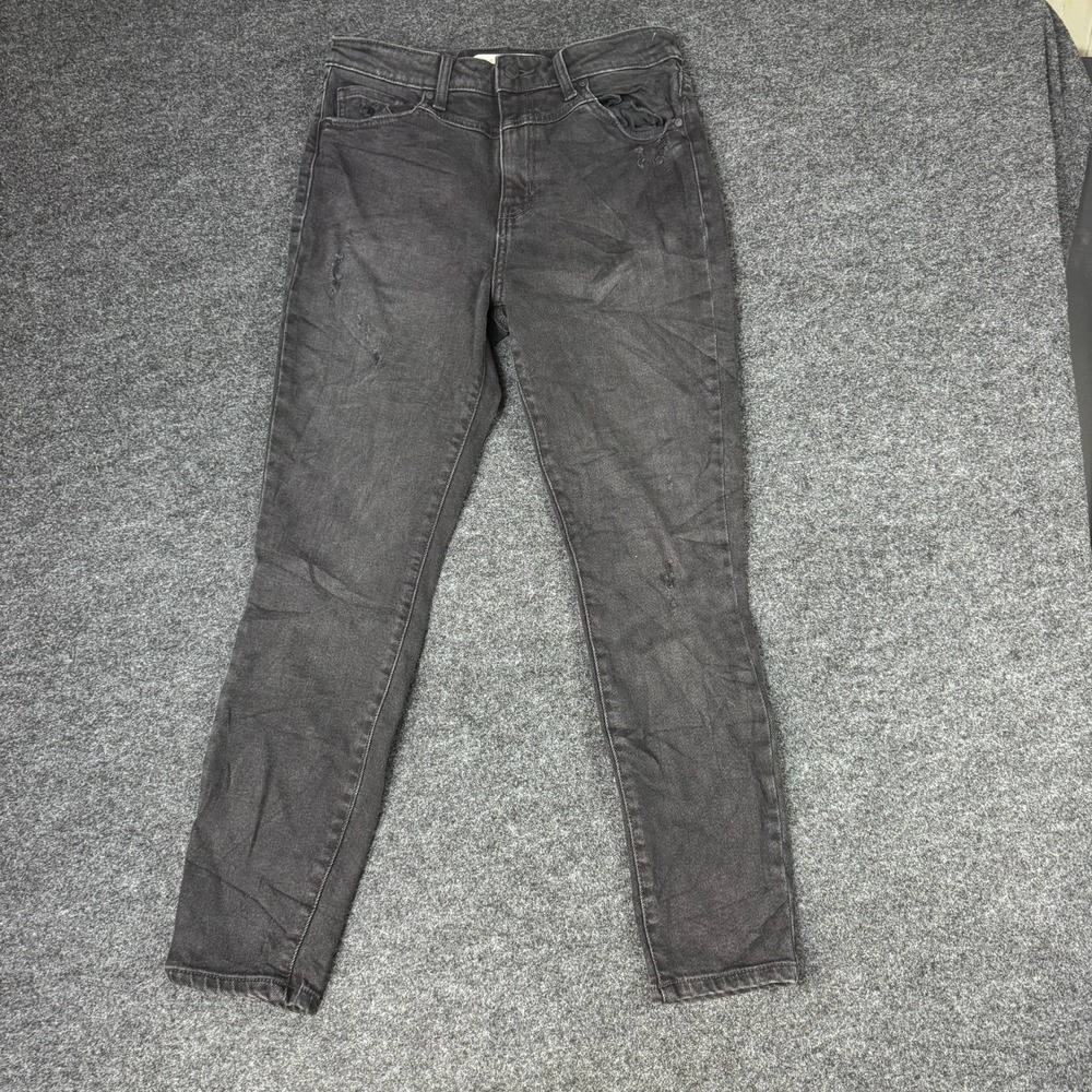 Eunina Bella Super High Rise Skinny Crop Jeans Womens 7 Gray Cotton Stretch